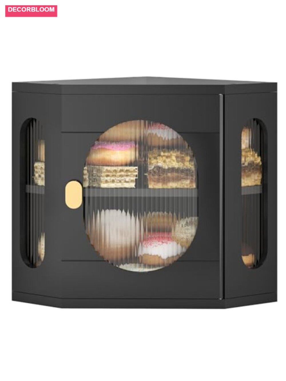 Corner Bread Box Bamboo Double Layer Large Kitchen Countertop Organizer Acrylic